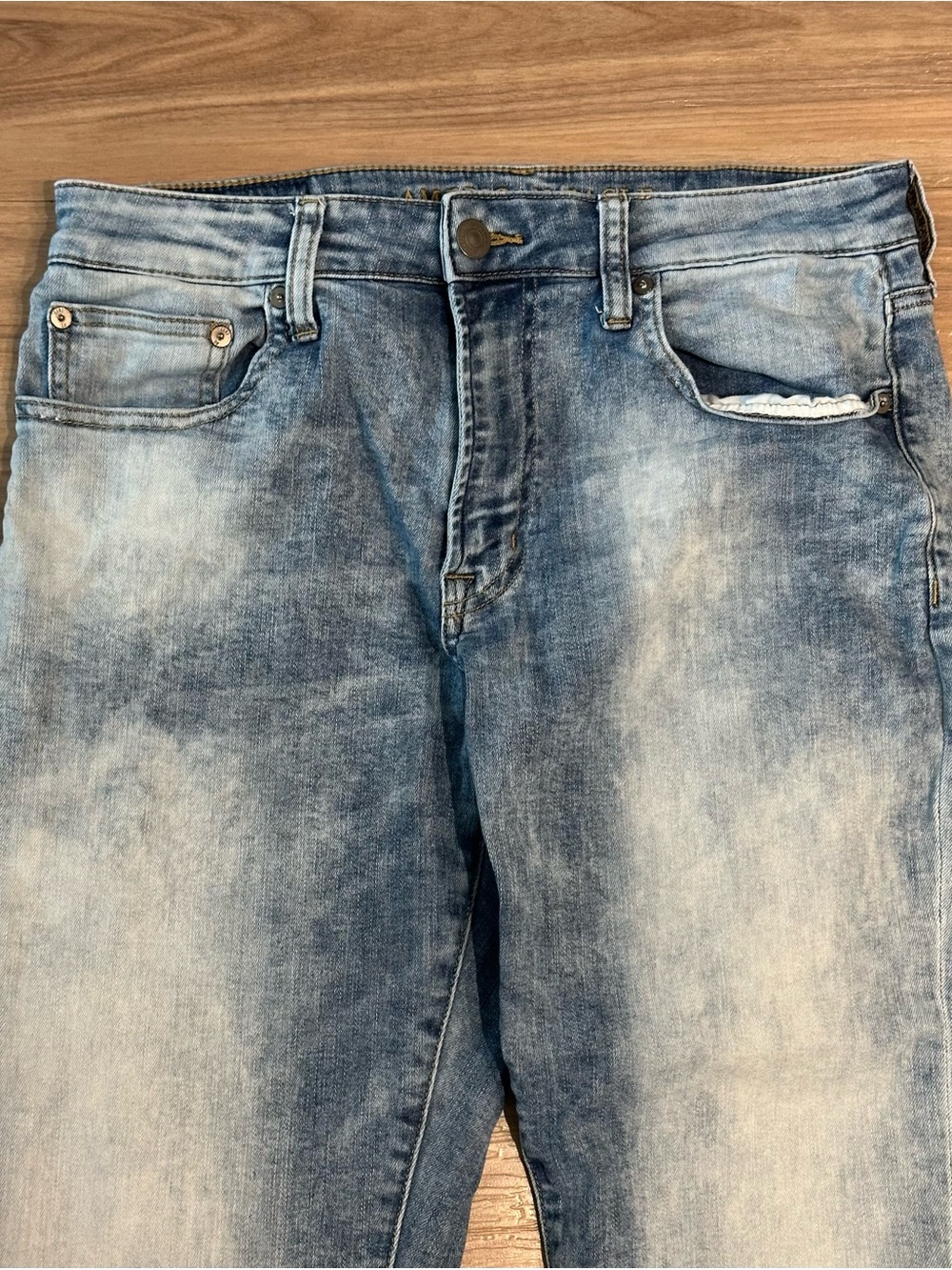 American Eagle Outfitters Mens Jeans Slim Fit 34x34 Light Pre Owned Cut A1-002 - Picture 3 of 11